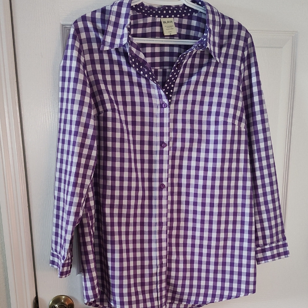 Blair Purple and White Checkered Shirt